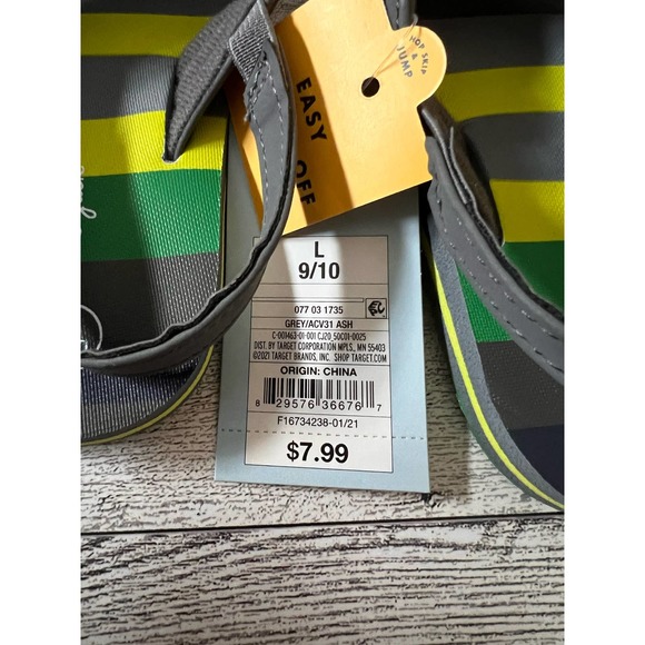 Cat & Jack toddler grey thong sandles L 9/10 - Picture 5 of 5